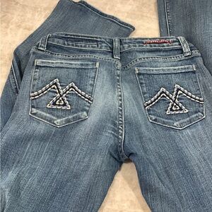 Stylish Blue Jeans with Embroidered Pockets
